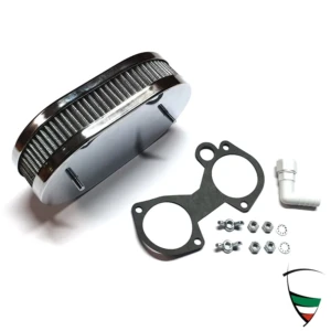 filtro aire cromado para Weber DCOE altura 45mm, 180x115mm
