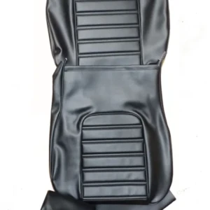 Funda de asiento Skay negro, costuras cruzadas, reposacabezas 19cm Spider 1300/1750-2000 1978-85, 1600 1978-89