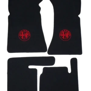 alfombrillas (juego de 4) GT pedales arriba (negro con emblema rojo)