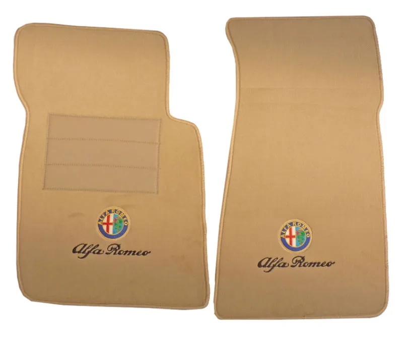 alfombrillas, juego de 2, Spider (beige con emblema negro)