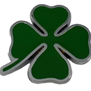 Cartel modelo Shamrock verde 35x35mm bordes plata
