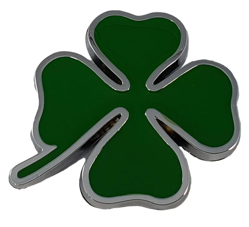 Cartel modelo Shamrock verde 35x35mm bordes plata