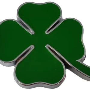Cartel modelo Shamrock verde 53x53mm bordes plata