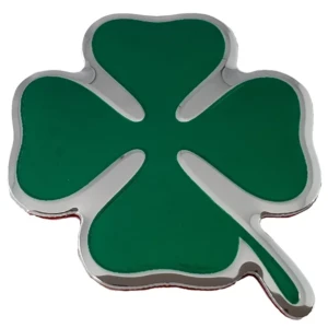 Cartel modelo Shamrock verde 33x33mm bordes plata