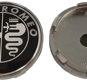 Emblema de llanta Alfa Romeo negro/blanco 60mm