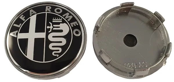 Emblema de llanta Alfa Romeo negro/blanco 60mm
