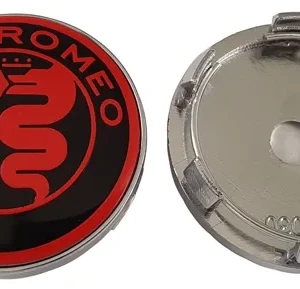 Emblema de llanta Alfa Romeo negro/rojo 60mm