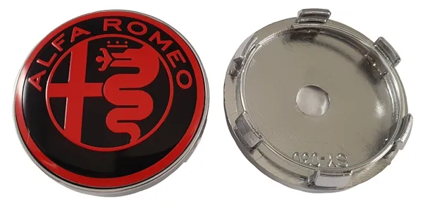 Emblema de llanta Alfa Romeo negro/rojo 60mm