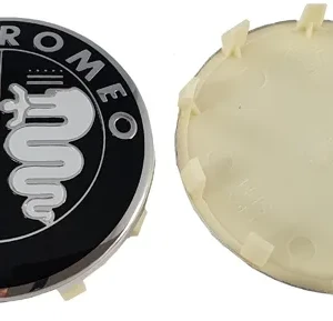 Emblema de llanta Alfa Romeo negro/blanco 60mm