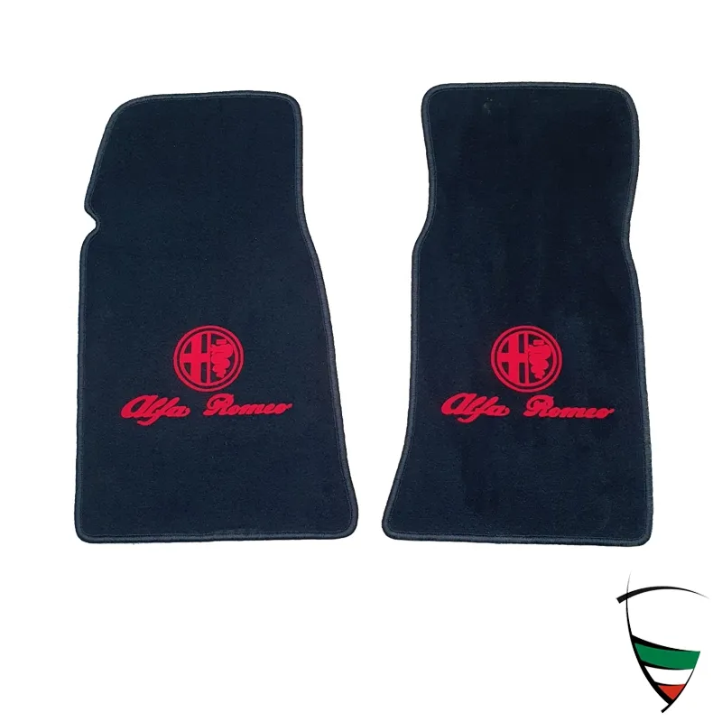 alfombrillas, juego de 2, Spider 1970-86 (negro con emblema rojo)