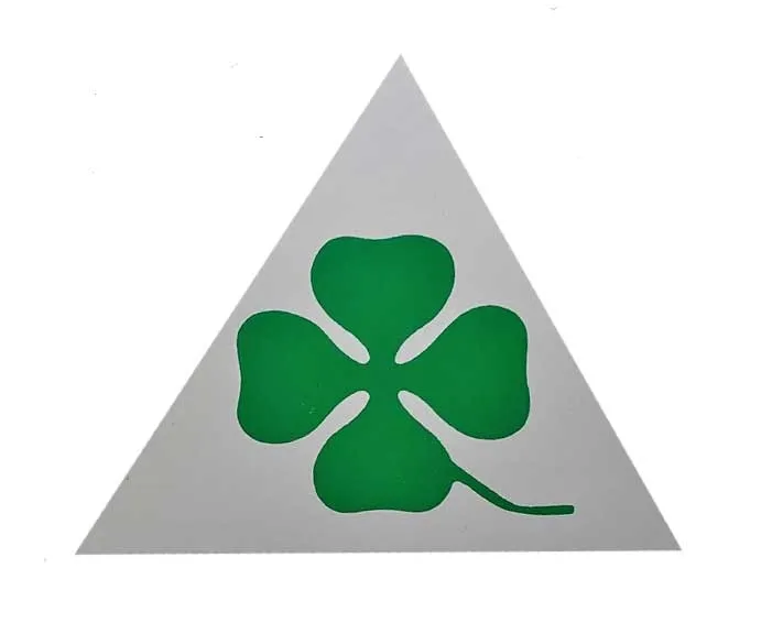 adesivo trinagulo verde/fondo blanco