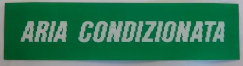 Aufkleber "Aria Condizionata" Spiegelschrift, von innen zu kleben