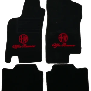 Fußmatten 145 bj. 9.94-05.99 schwarz/rotes Emblem Tuftvelour gekettelt,Rückenbeschichtung: Latex Feinprägung