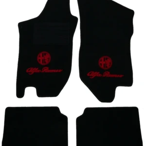 Fußmatten 145 bj. 06.99> schwarz/rotes Emblem Tuftvelour gekettelt,Rückenbeschichtung Latex Feinprägung