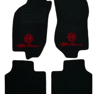 Fußmatten 146 bj. 06.99> schwarz/rotes Emblem Tuftvelour gekettelt,Rückenbeschichtung:Latex Feinprägung