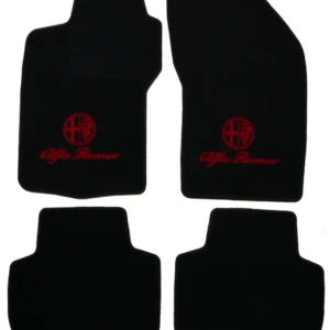 Fußmatten 147 schwarz/rotes Emblem Tuftvelour,gekettelt,Rückenbeschich tung:Latex-Feinprägung