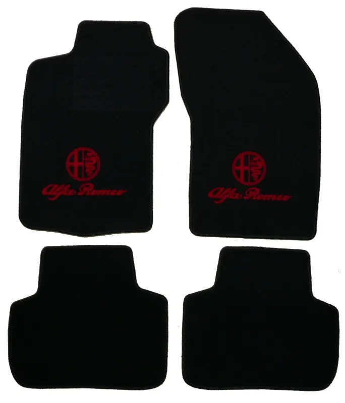 Fußmatten 147 schwarz/rotes Emblem Tuftvelour,gekettelt,Rückenbeschich tung:Latex-Feinprägung