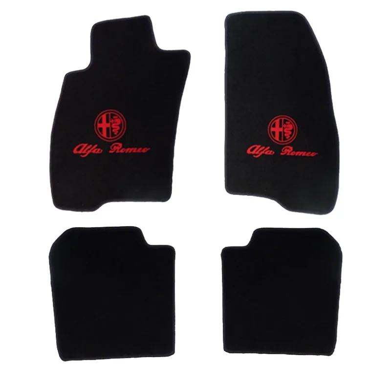 Fußmatten 156 schwarz/rotes Emblem Tuftvelour,gekettelt,Rückenbeschich tung:Latex-Feinprägung