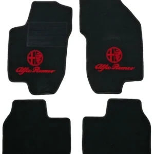Fußmatten 156 GTA schwarz/rotes Emblem,Tuftvelour,gekettelt Rücken beschichtung: Latex-Feinprägung