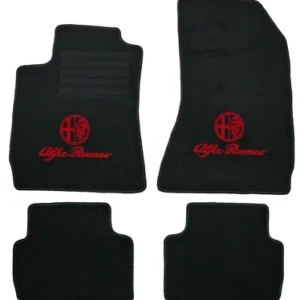 Fußmatten 159 >04/08 schwarz/rotes Emblem Rückenbeschichtung Latex Feinprägung