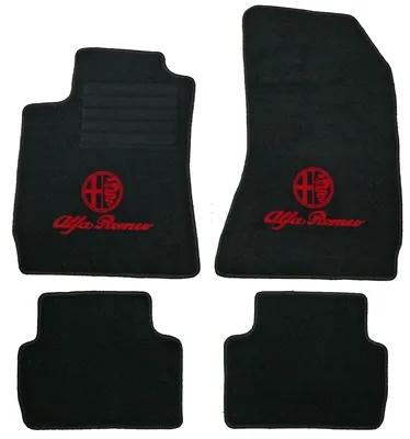 Fußmatten 159 >04/08 schwarz/rotes Emblem Rückenbeschichtung Latex Feinprägung