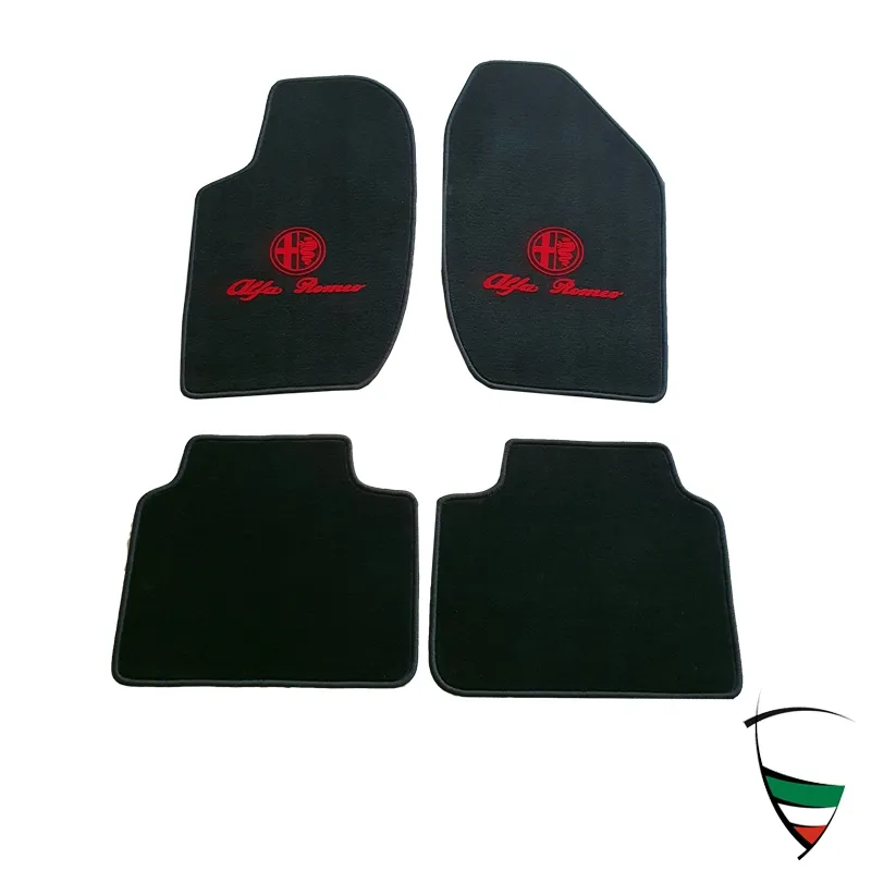 Fußmatten 164 schwarz/rotes Emblem Tuftvelour,gekettelt,Rückenbeschich tung:Latex-Feinprägung