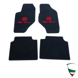 Fußmatten 164-Sondermodell schwarz/ rotes Emblem Tuftvelour,gekettelt Rückenbeschichtung:Latex-Feinprägung