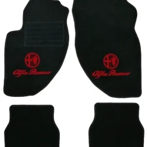 Fußmatten 166 bj. >09.03 schwarz/ rotes Emblem Tuftvelour Rückenbesch ichtung:Latex-Feinprägung