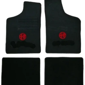 Fußmatten 33 schwarz/rotes Emblem Tuftvelour,gekettelt,Rückenbeschich tung: Latex-Feinprägung