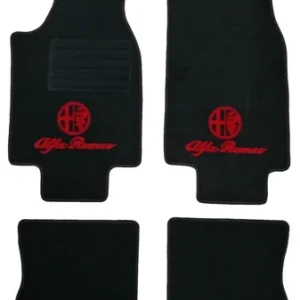 Fußmatten 75 schwarz/rotes Emblem Tuftvelour,gekettelt,Rückenbeschich tung: Latex-Feinprägung