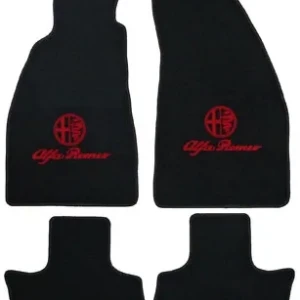 Fußmatten GTV (916) schwarz/rotes Emblem Tuftvelour,gekettelt,Rücken beschichtung:Latex-Feinprägung